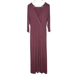 Mother Bee Maternity Short Sleeve Faux Wrap Maxi Dress Women's Size XL Mauve EUC